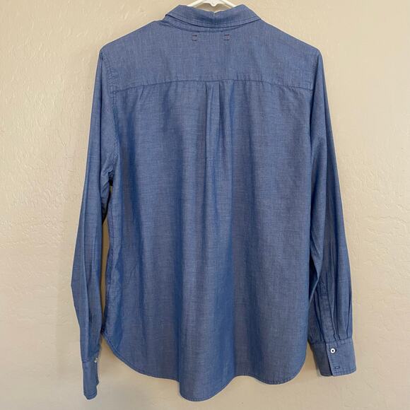 Xirena Womens Size Medium Button Up Chambray Shirt Long Sleeve Collared Blue - Picture 2 of 5